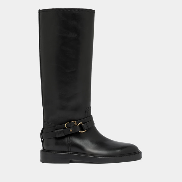 BUTTERO LAYDEE BOOTS IN BLACK LEATHER