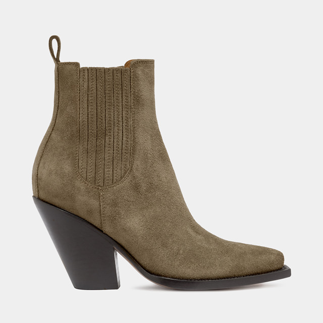 BUTTERO ANNETTE ANKLE BOOTS IN FOREST COLOR SUEDE