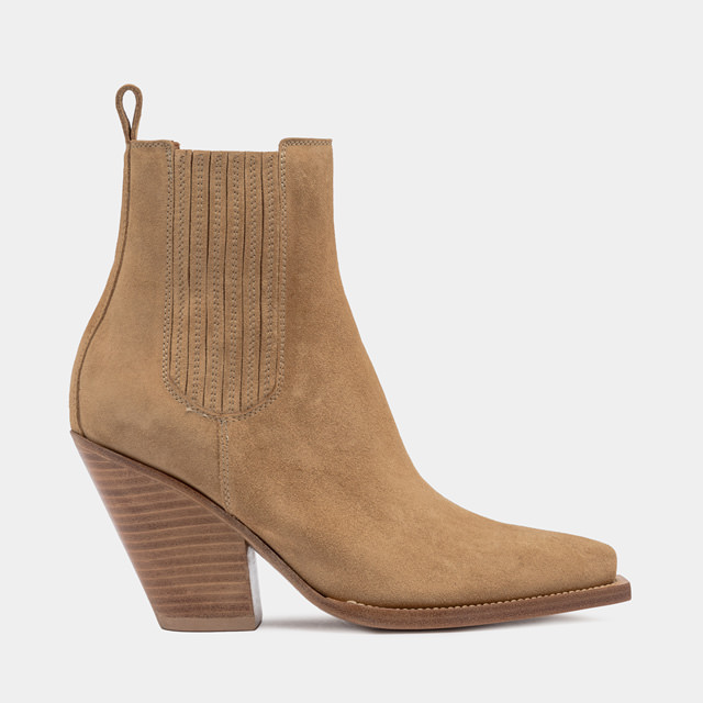BUTTERO: ANNETTE ANKLE BOOTS IN COPPER BROWN SUEDE