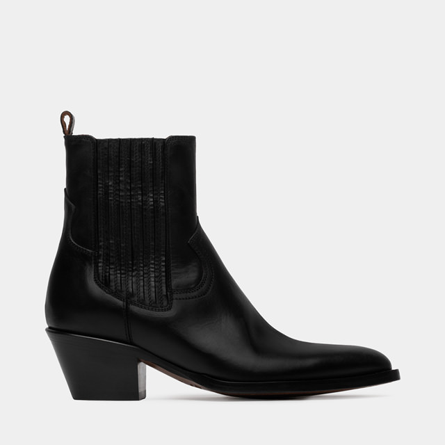 BUTTERO ANNIE BOOTS IN BLACK LEATHER