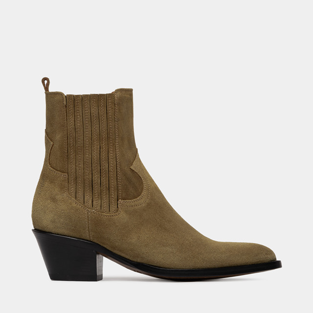 BUTTERO ANNIE BOOTS IN COPPER BROWN SUEDE