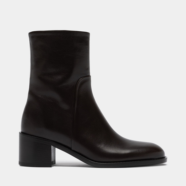 BUTTERO BOLGHERI ANKLE BOOTS IN DARK BROWN LEATHER