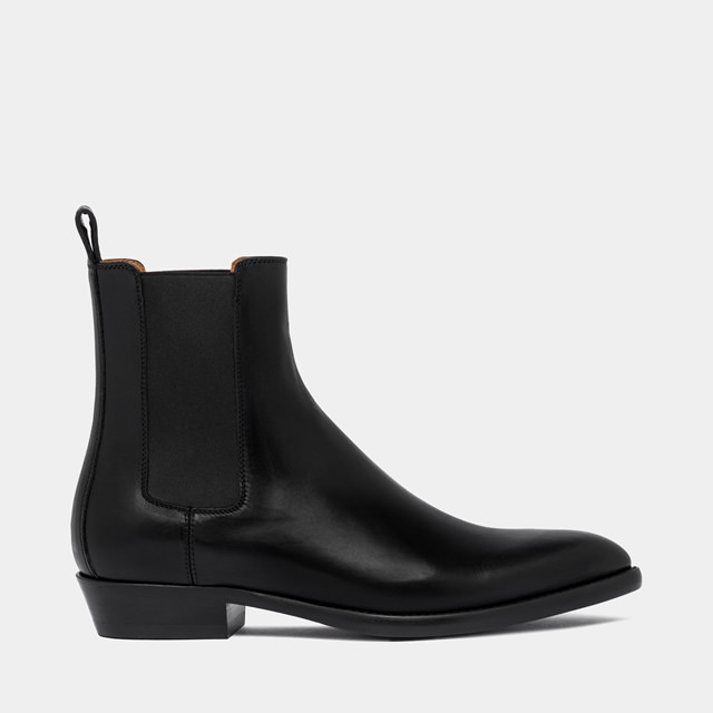 BUTTERO FARGO ANKLE BOOTS IN BLACK LEATHER 