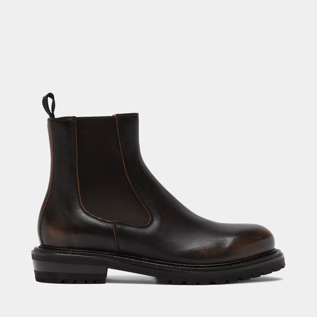 BUTTERO FIORENTINA ANKLE BOOTS IN WALNUTS AGED LEATHER