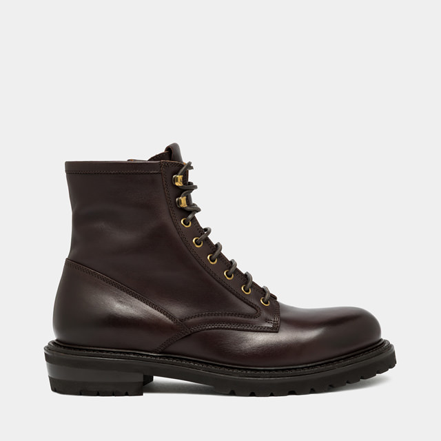 BUTTERO FIORENTINA ANKLE BOOTS IN EBONY BLACK LEATHER