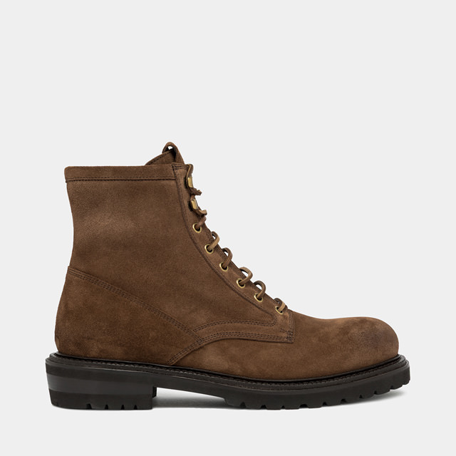 BUTTERO FIORENTINA ANKLE BOOTS IN CIGAR BROWN SUEDE