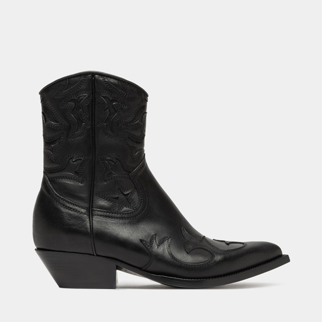BUTTERO FLEE ANKLE BOOTS IN COPPER BLACK LEATHER