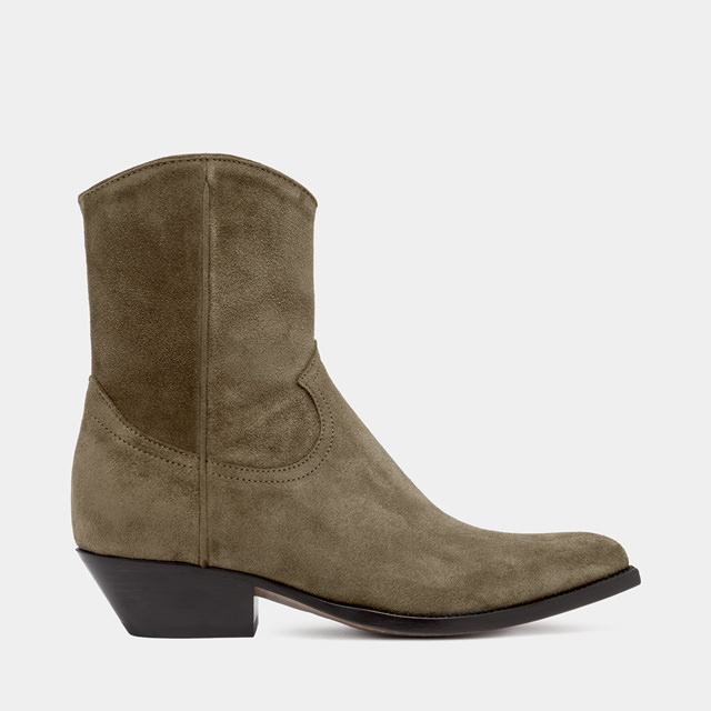 BUTTERO FLEE ANKLE BOOTS IN FOREST COLOR SUEDE