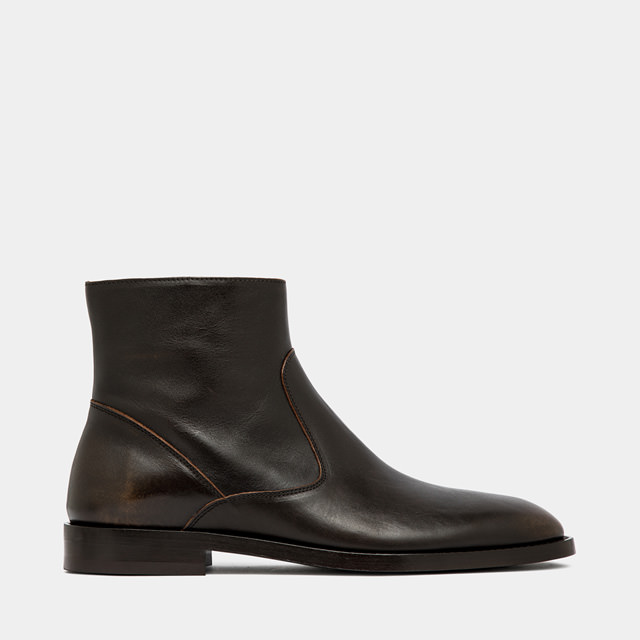 BUTTERO FLOYD ANKLE BOOTS IN AGED WALNUTS LEATHER