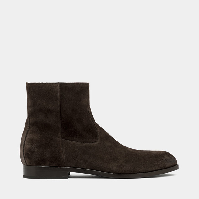 BUTTERO FLOYD ANKLE BOOTS IN MOKA SUEDE