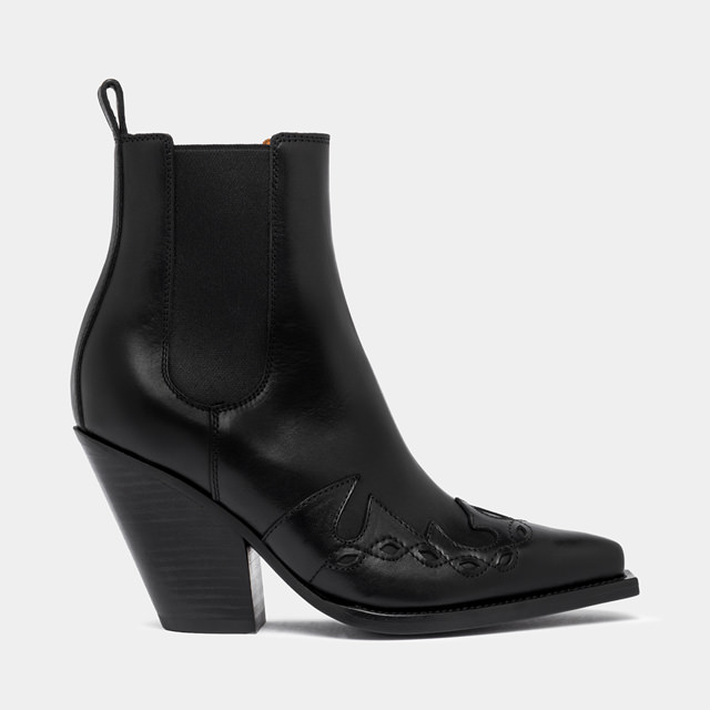 BUTTERO MILEY ANKLE BOOTS IN BLACK LEATHER 