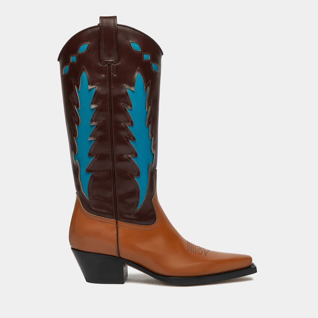 BUTTERO ERIN BOOTS IN MULTICOLOR LEATHER