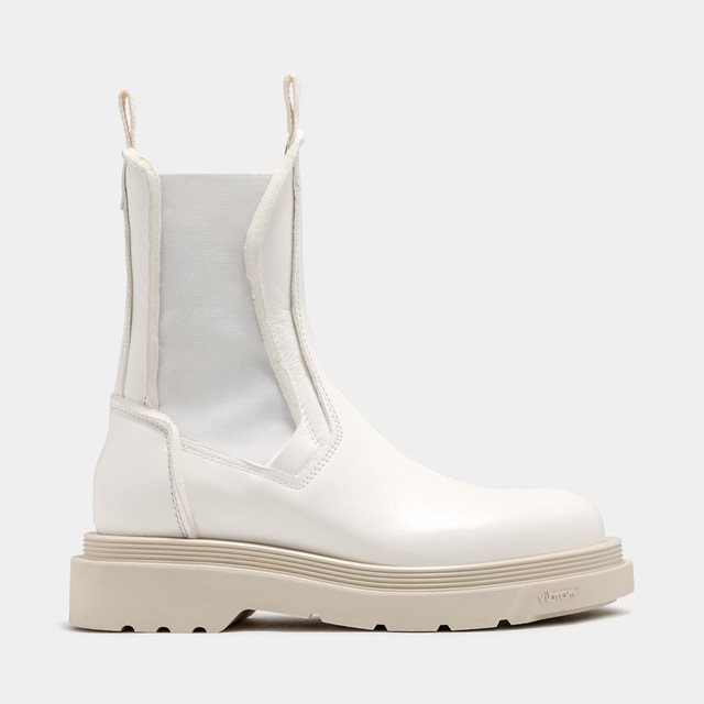 BUTTERO STORIA CHEALSEA BOOTS IN PADDED WHITE LEATHER 