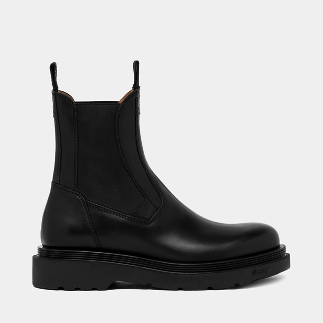 BUTTERO: CHELSEA STORIA BOOTS IN BLACK LEATHER