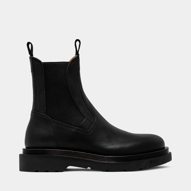 BUTTERO: STORIA CHELSEA BOOTS IN BLACK  LEATHER