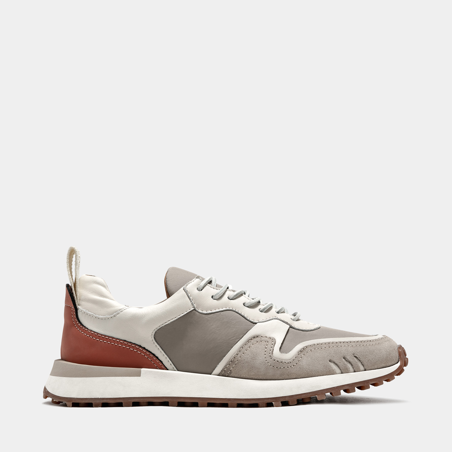 BUTTERO: FUTURA SNEAKERS IN GRAY LEATHER MIX AND NYLON