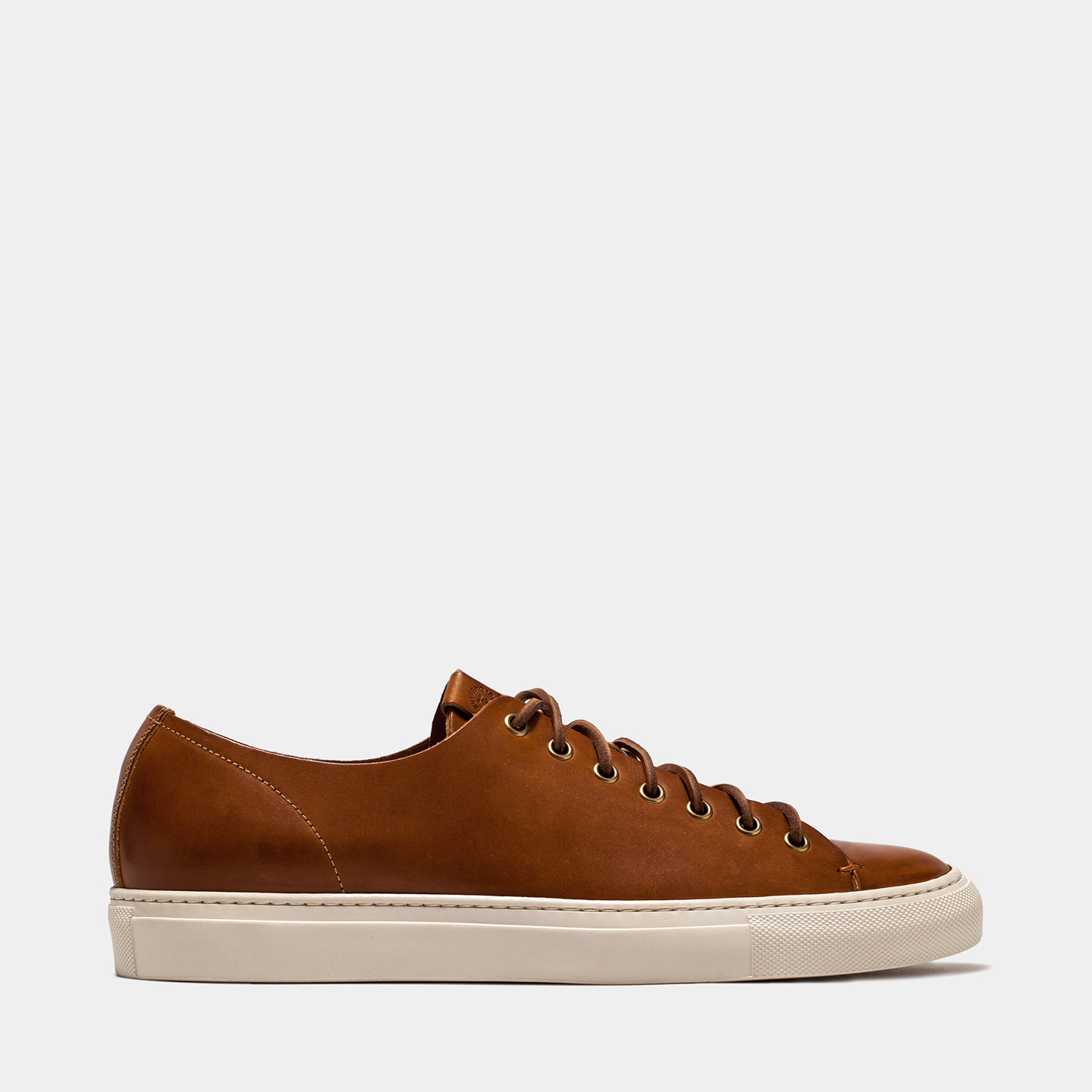 BUTTERO: NATURAL BROWN LEATHER TANINO LOW SNEAKERS