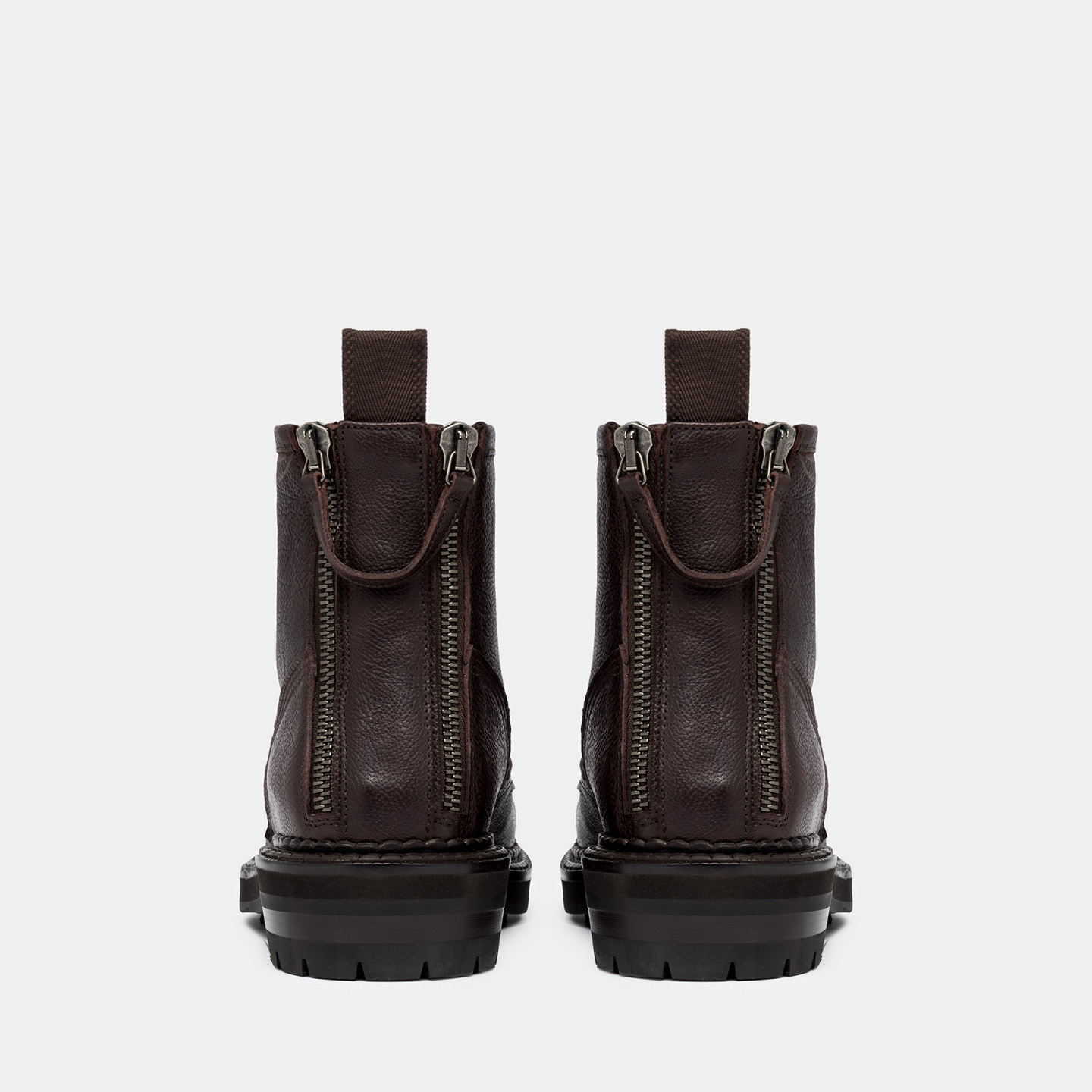 BUTTERO FLOYD ANKLE BOOTS IN BLACK HAMMERED LEATHER
