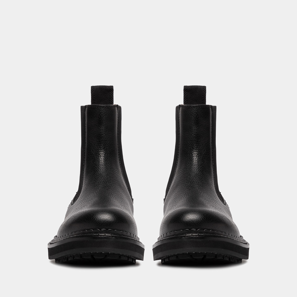 BUTTERO: CHELSEA CARGO EN CUIR MARTELE' NOIR