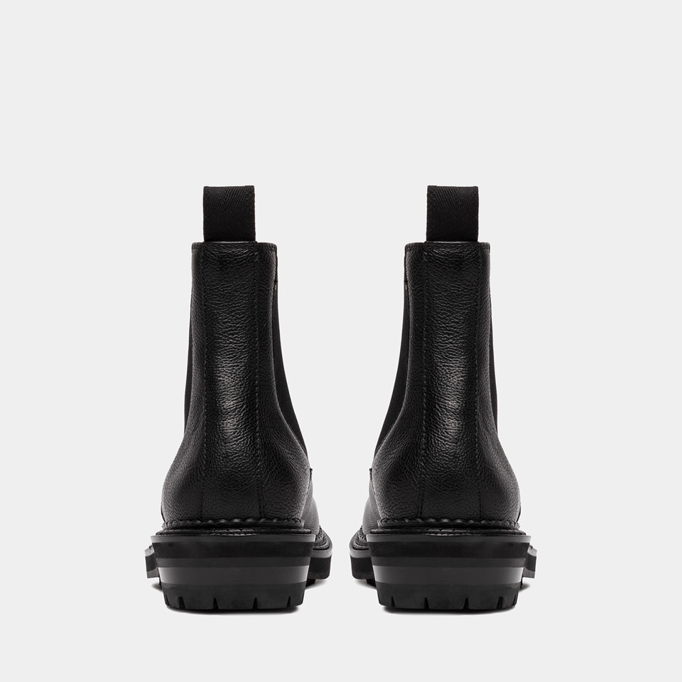 BUTTERO: CHELSEA CARGO EN CUIR MARTELE' NOIR