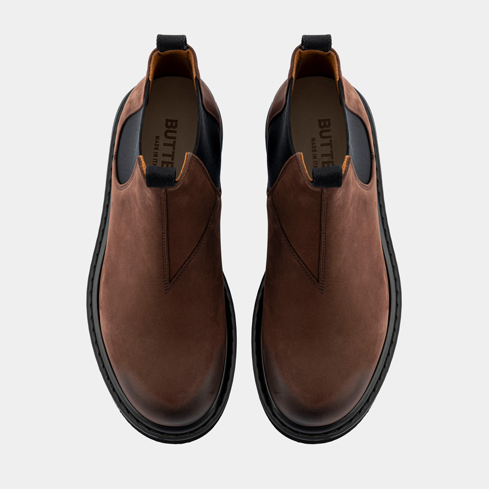 BUTTERO: CHELSEA IN PELLE MARRONE