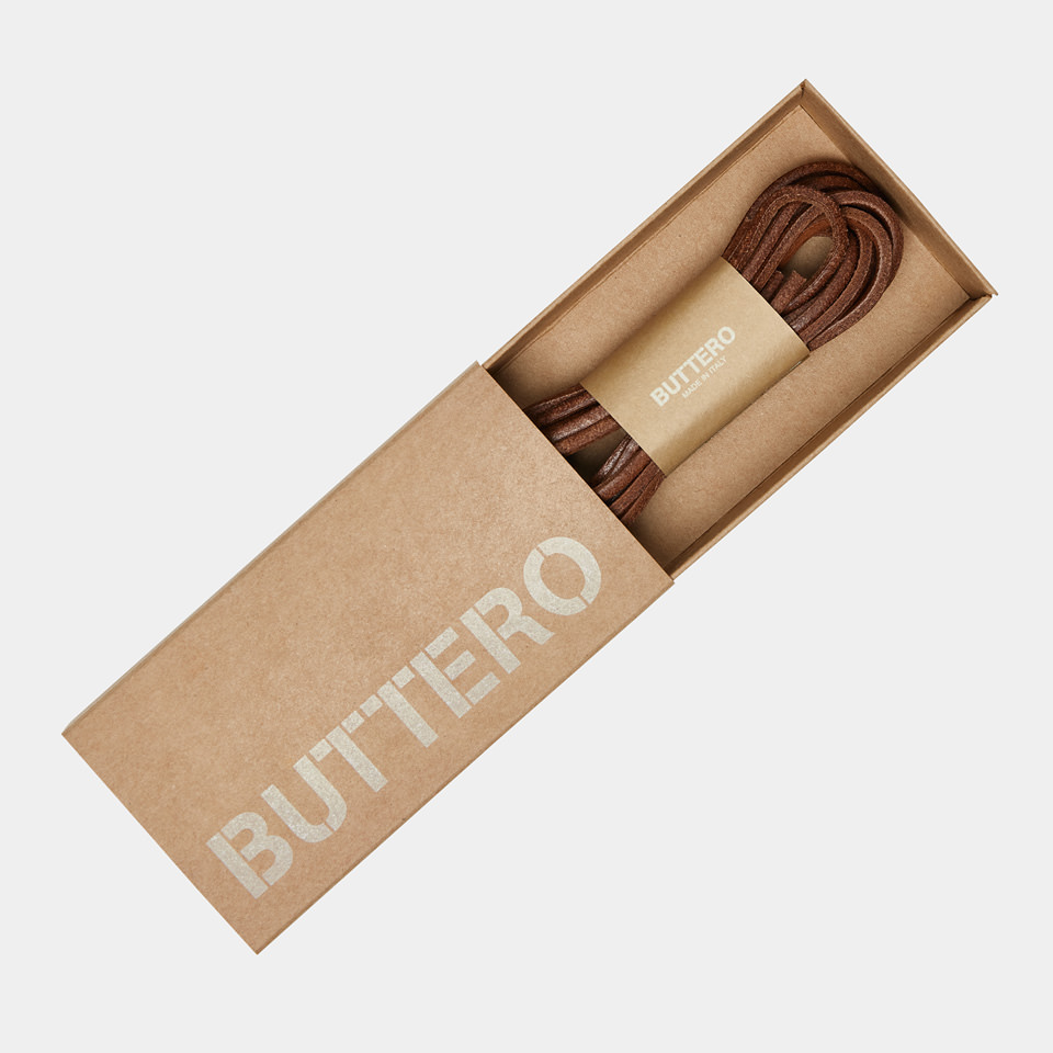 BUTTERO: LACCI IN PELLE COLORE CUOIO