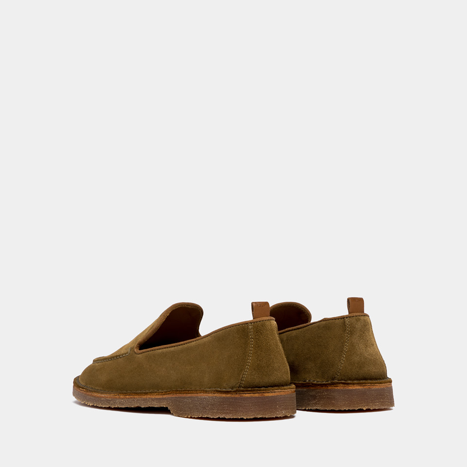 BUTTERO: MOCASSINO ARGENTARIO IN SUEDE CURRY