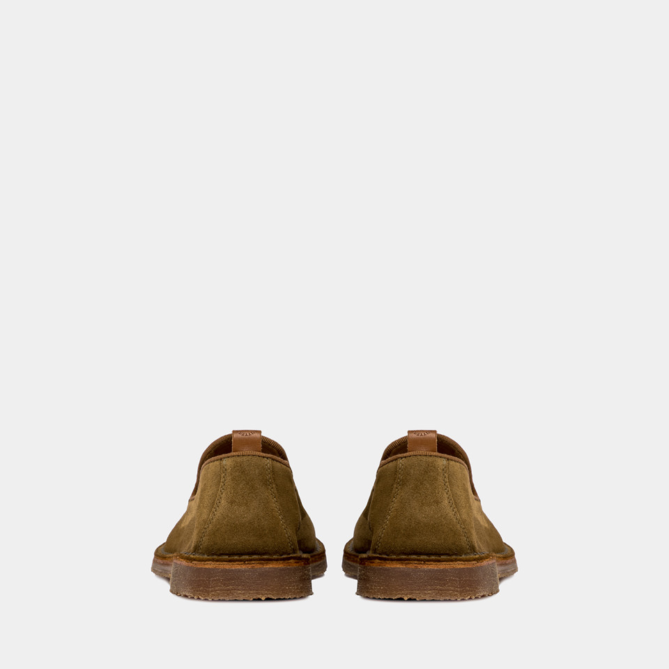 BUTTERO: ARGENTARIO LOAFER IN CURRY SUEDE