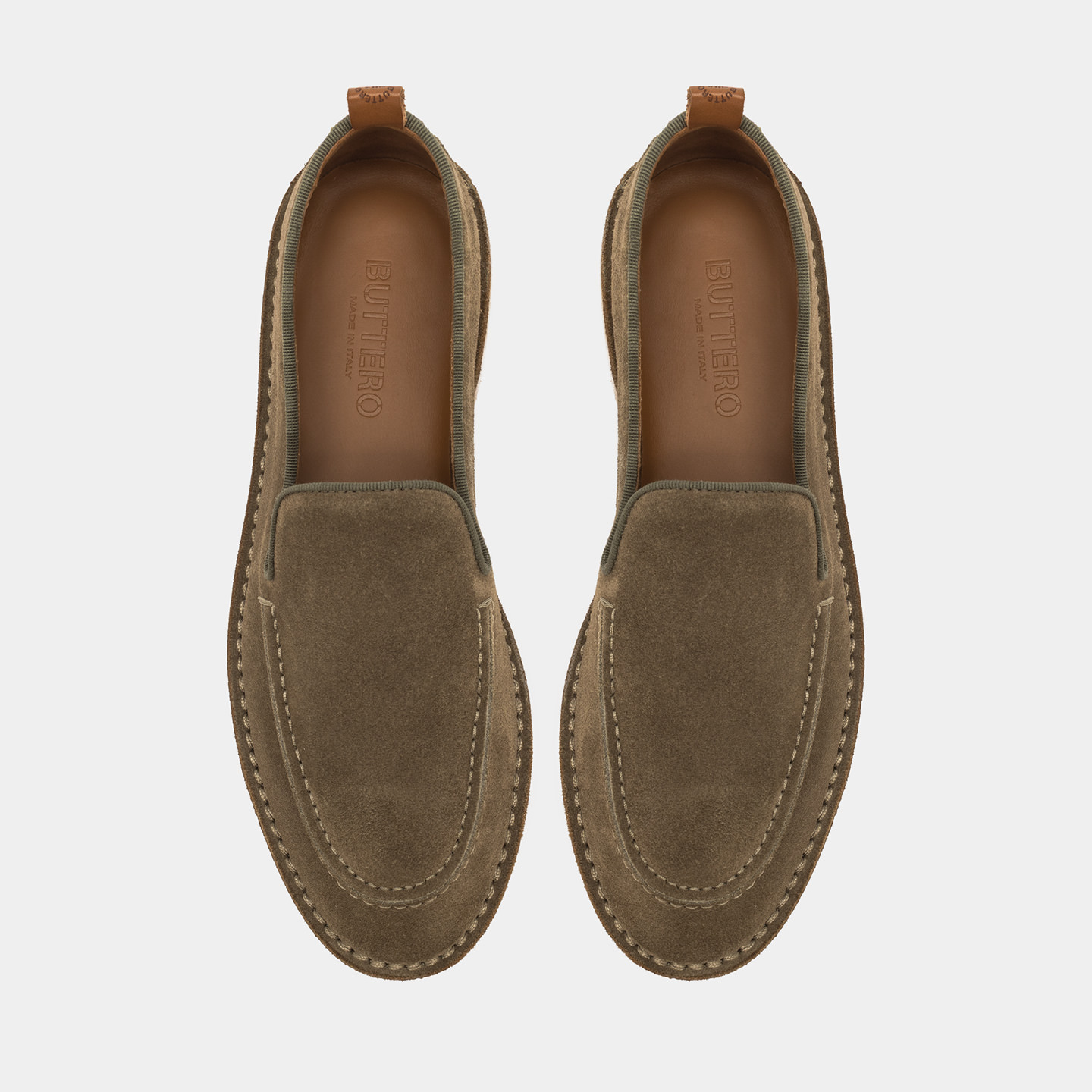 BUTTERO ARGENTARIO LOAFER IN LEAD GREY SUEDE B9320GORH-UG1/72-GREY