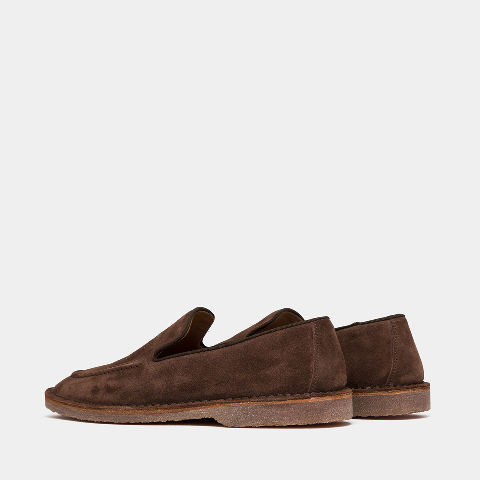 BUTTERO: MOCASSIN ARGENTARIO EN DAIM ACAJOU