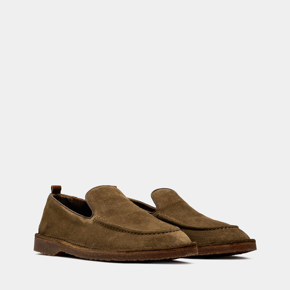 BUTTERO: ARGENTARIO LOAFERS IN SAND BROWN SUEDE