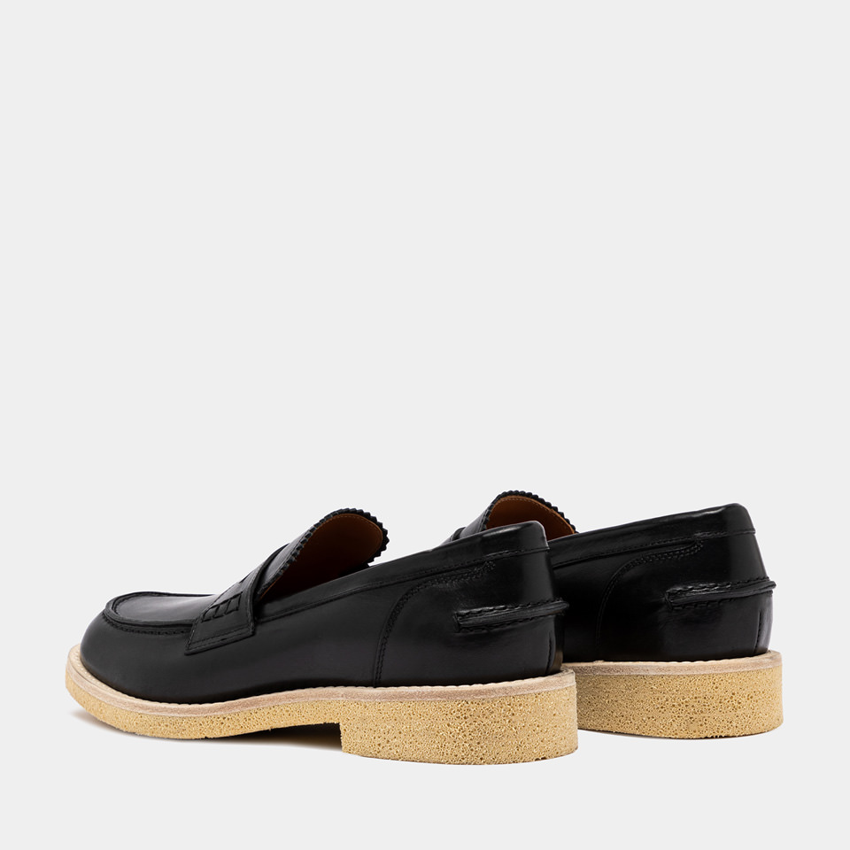 BUTTERO: DANTE MOCCASINS IN BLACK LEATHER