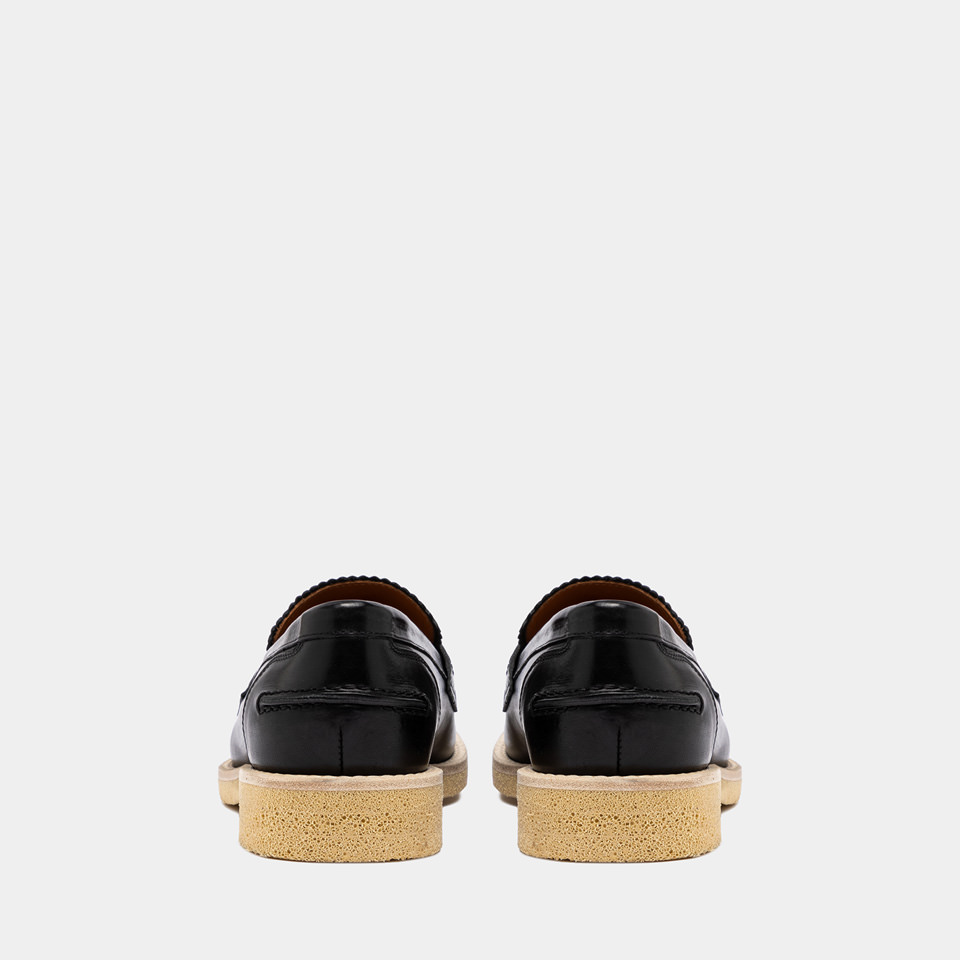 BUTTERO: DANTE LOAFER IN BLACK LEATHER