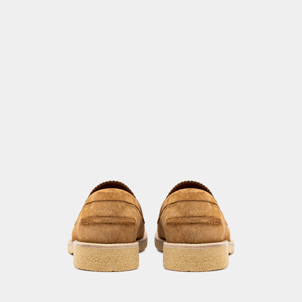 BUTTERO: DANTE MOCCASINS IN COPPER BROWN SUEDE