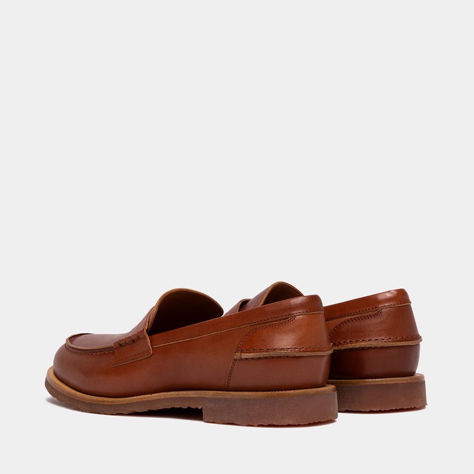 BUTTERO: FENIGLIA LOAFERS IN NATURAL COLOR LEATHER