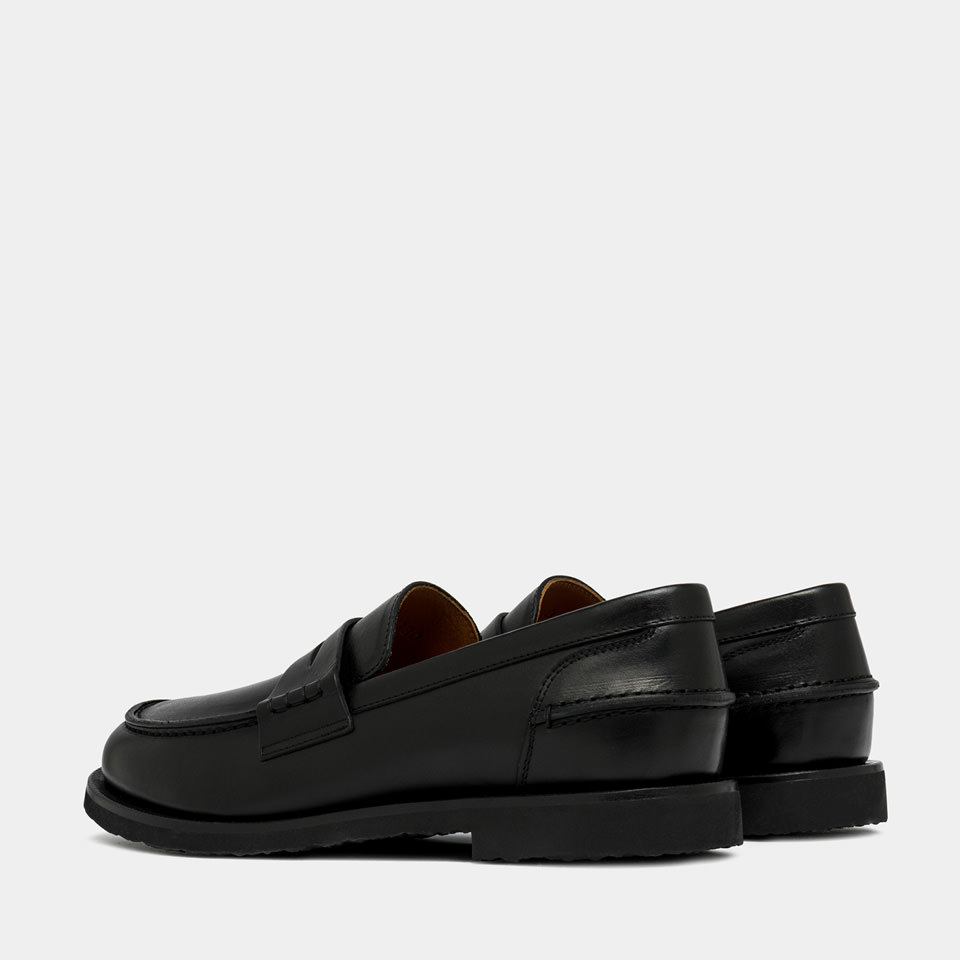 BUTTERO: FENIGLIA LOAFERS IN BLACK LEATHER