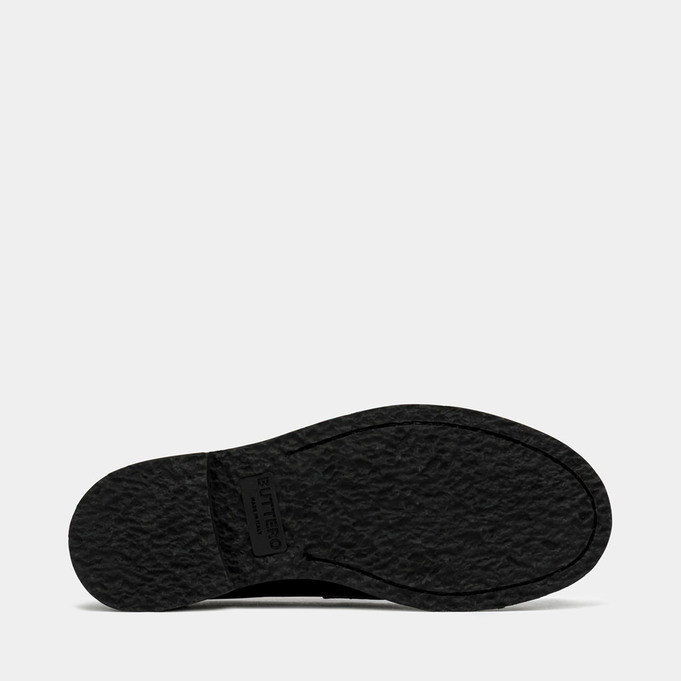 BUTTERO: FENIGLIA LOAFERS IN BLACK LEATHER