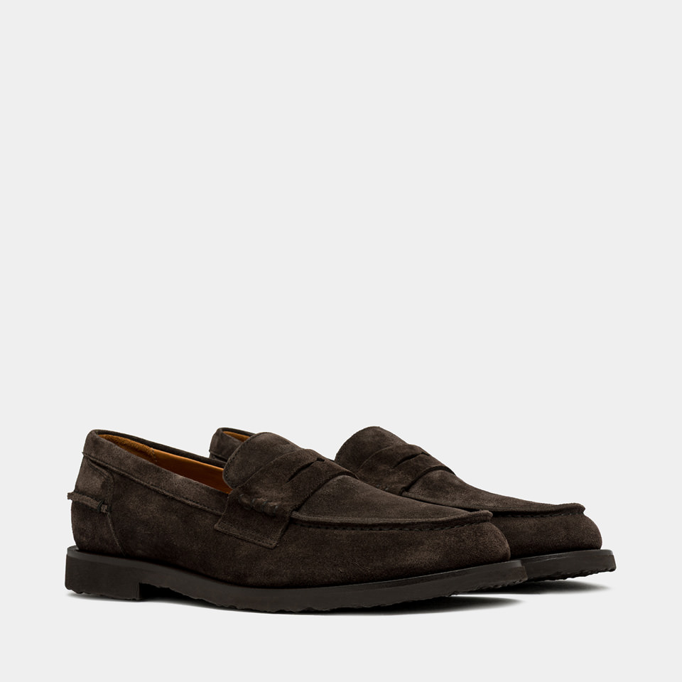 BUTTERO: MOCASSINO FENIGLIA IN SUEDE MOKA