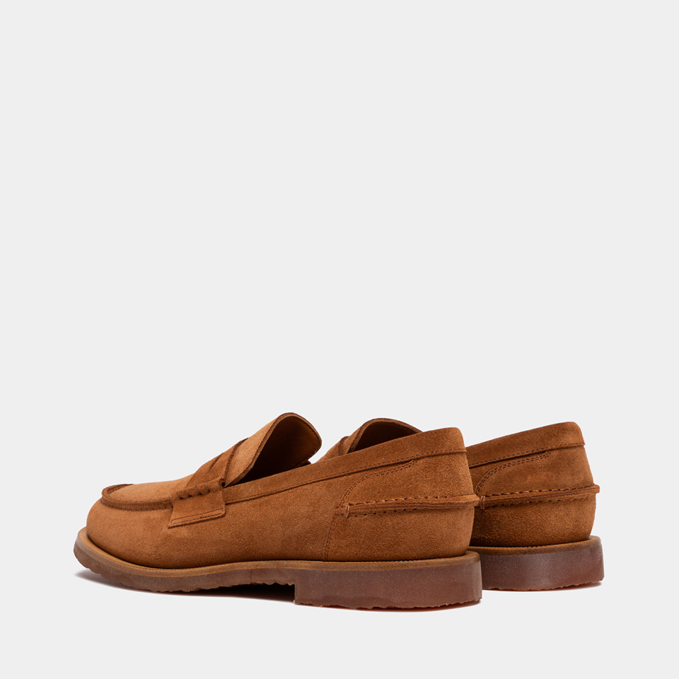 BUTTERO: FENIGLIA LOAFERS IN EARTH BROWN SUEDE