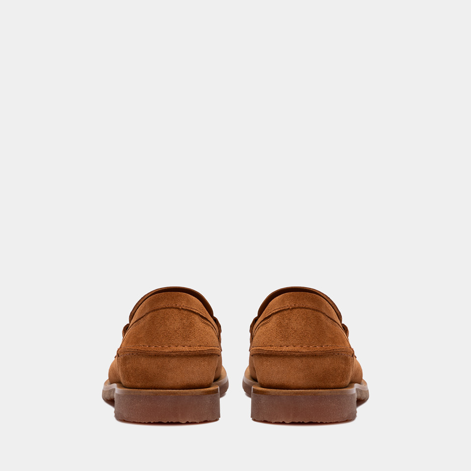 BUTTERO: FENIGLIA LOAFERS IN EARTH BROWN SUEDE