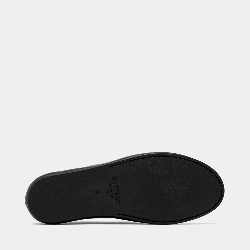 BUTTERO: ROCCO LOAFER IN BLACK LEATHER