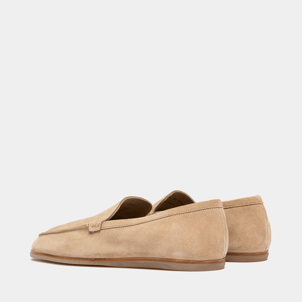 BUTTERO: ROCCO LOAFER IN BEIGE SUEDE