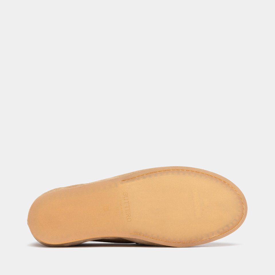 BUTTERO: ROCCO LOAFER IN BEIGE SUEDE