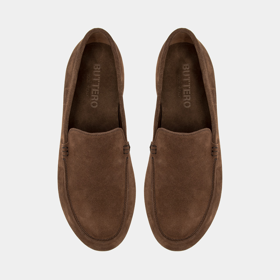 BUTTERO: MOCASSIN ROCCO EN DAIM CIGARE