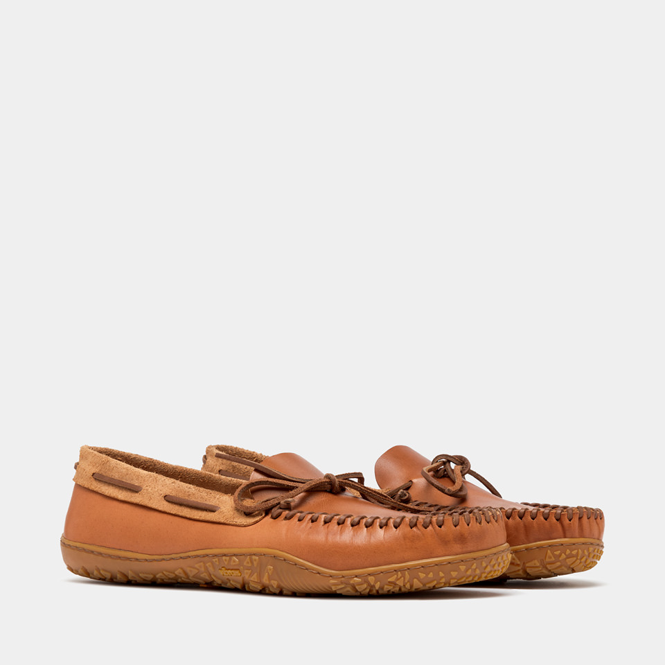 BUTTERO: TARTANA LOAFERS IN HONEY-COLORED LEATHER