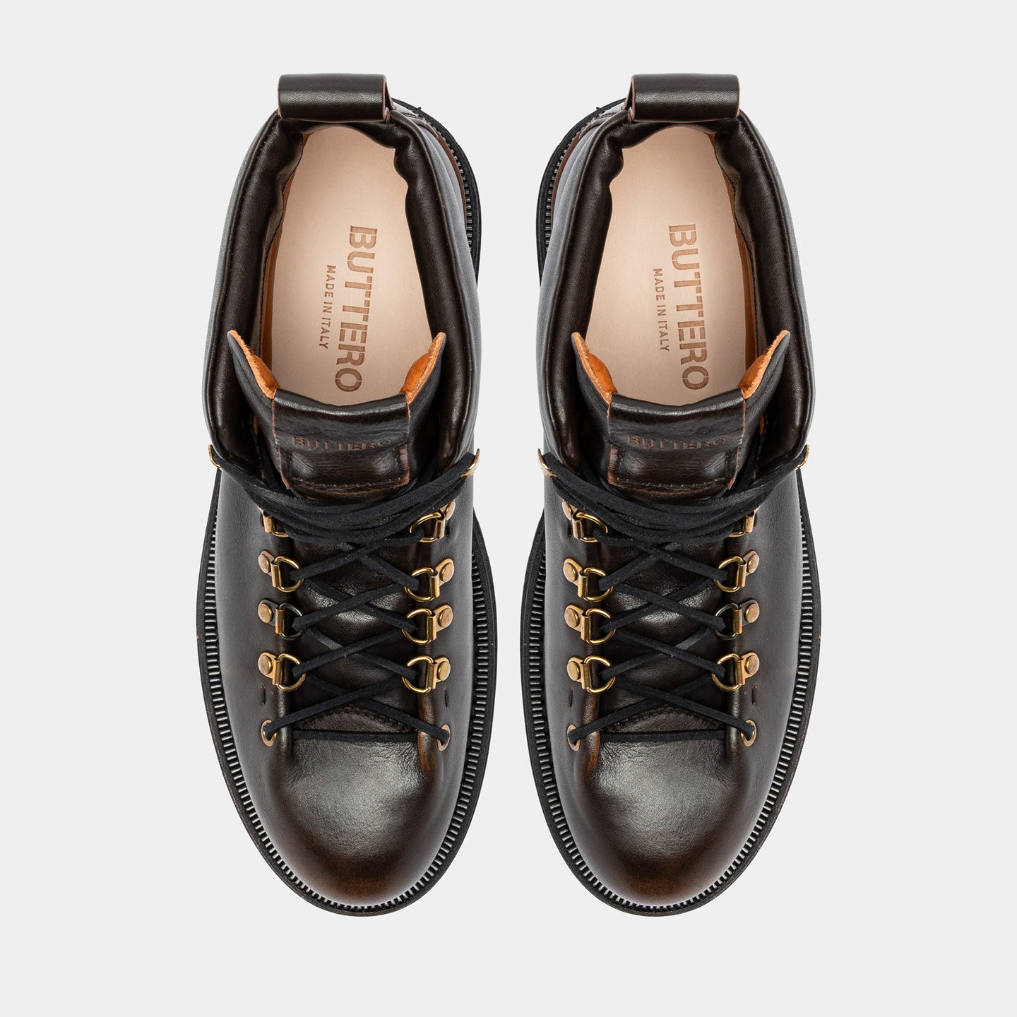 BUTTERO ALPI TREKKING BOOTS IN WALNUTS AGED LEATHER B10570ETRUSVT