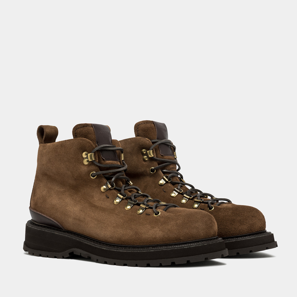 BUTTERO: ALPI TREKKING BOOTS IN CIGAR SUEDE