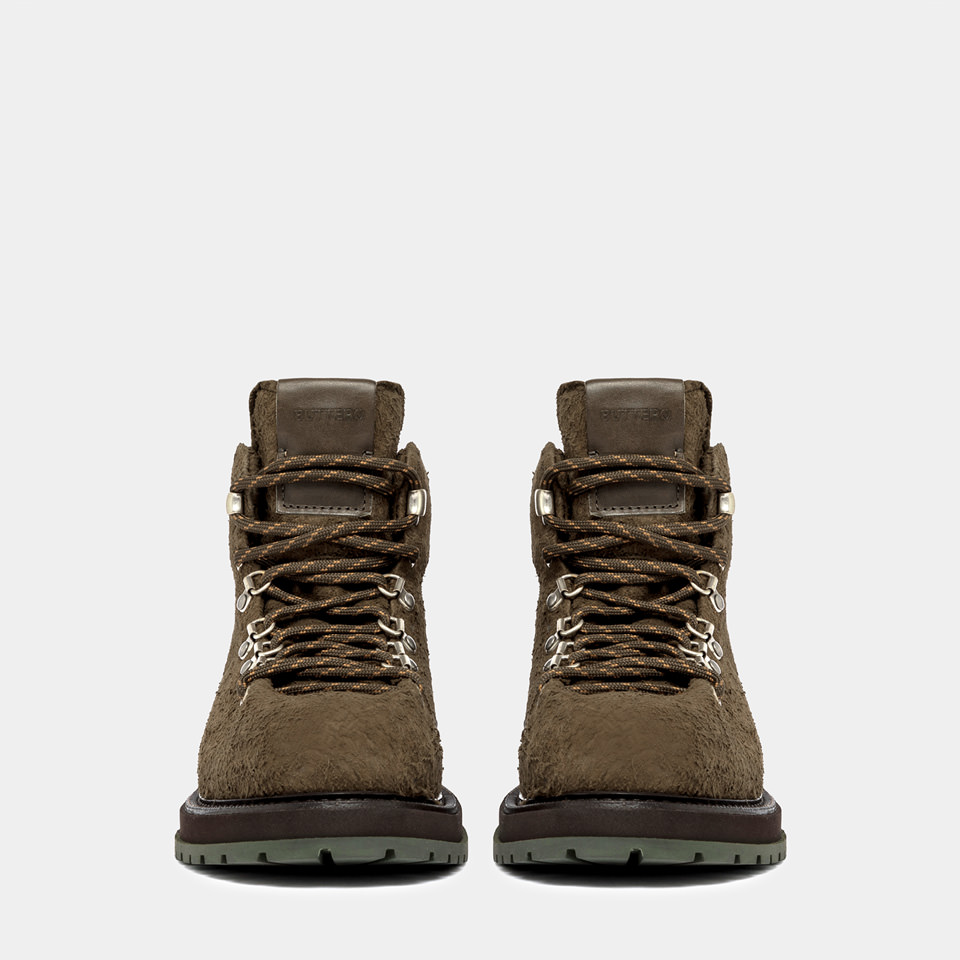 BUTTERO: ALPI ANKLE BOOTS IN HUNTER GREEN BRUSHED SUEDE