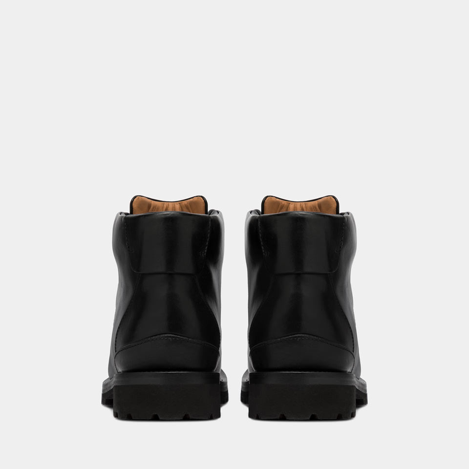 BUTTERO: CANALONE PEDULA STYLE BOOTS IN BLACK LEATHER