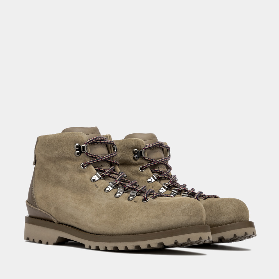 BUTTERO: PEDULA CANALONE HIKING BOOTS IN BEIGE SUEDE